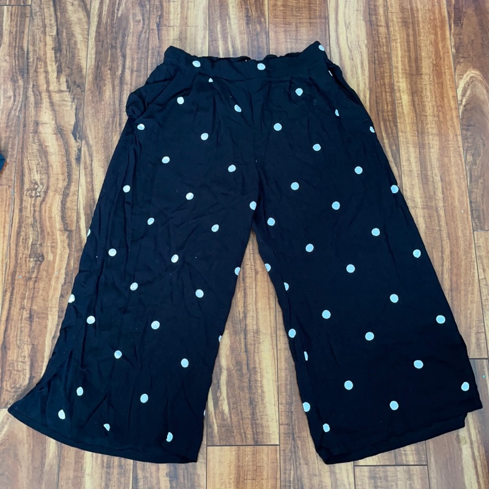 Ava sky black and white polka dot pants
